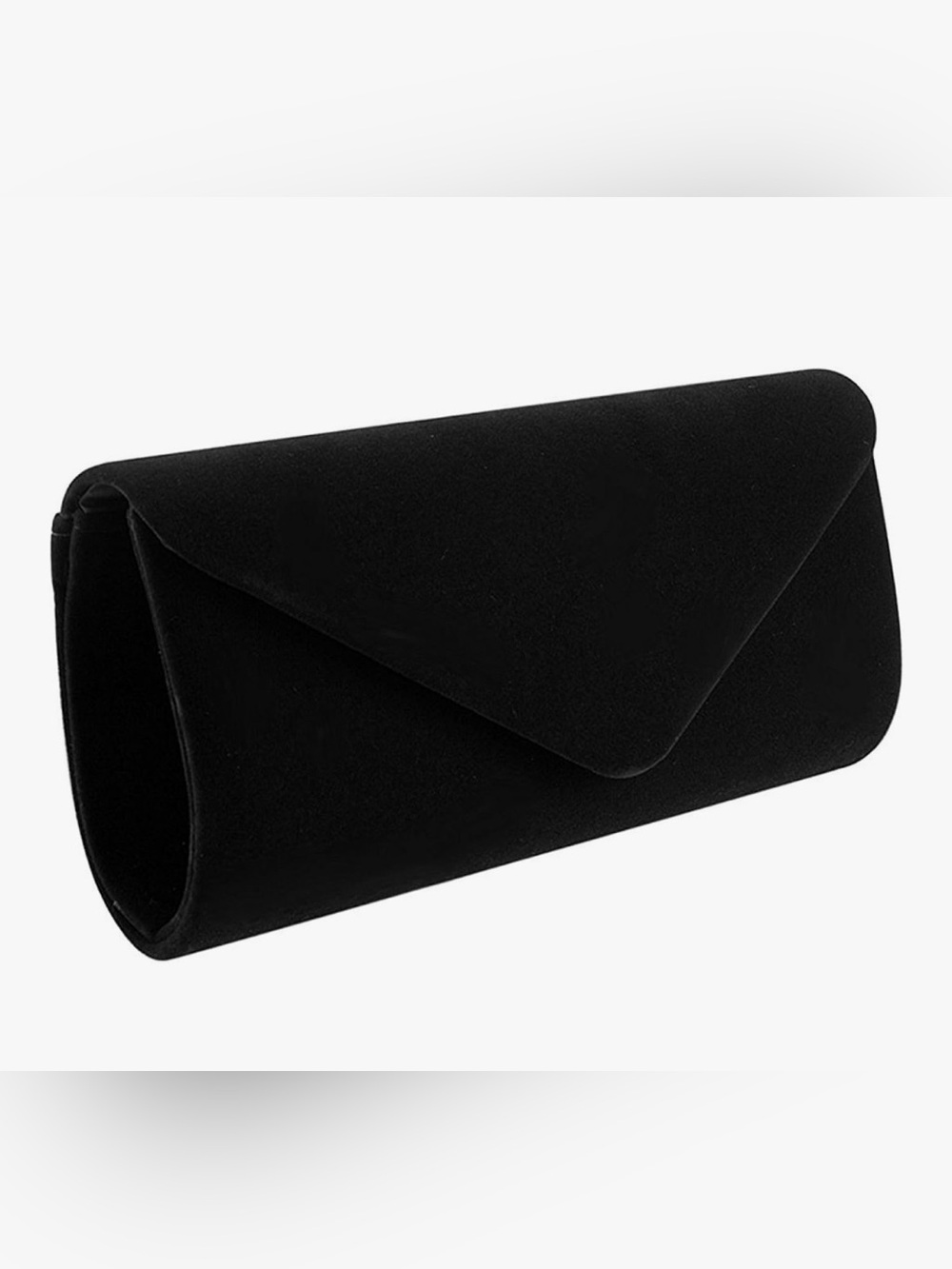 Classic Velvet Black Envelope Clutch Handbag